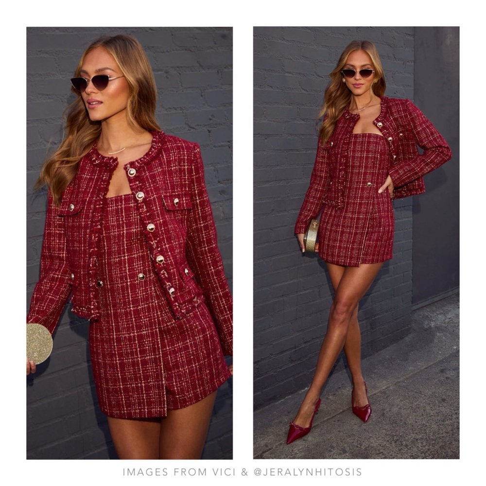 VICI | Starlit Romance Fringe Tweed Jacket
